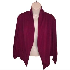 TORRID Maroon Open-Front Blazer Ruched Sleeves Size 1X 14 16